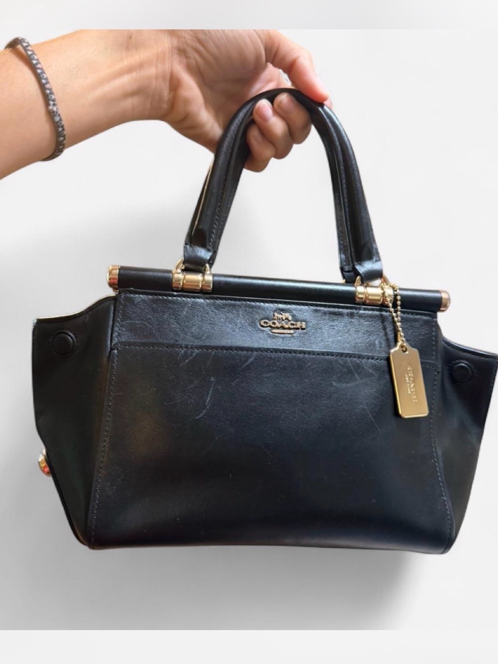 Coach Grace 20 Black Leather Bag - Picture 1 of 9